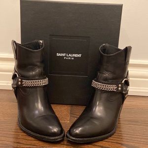 Saint Laurent Wyatt boots with chain